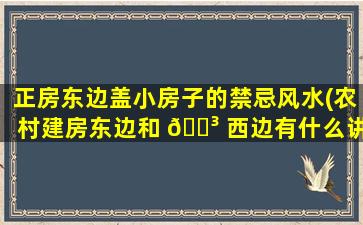 正房东边盖小房子的禁忌风水(农村建房东边和 🐳 西边有什么讲究吗)